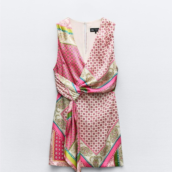 Patch work print Zara dress xs - Picture 3 of 5